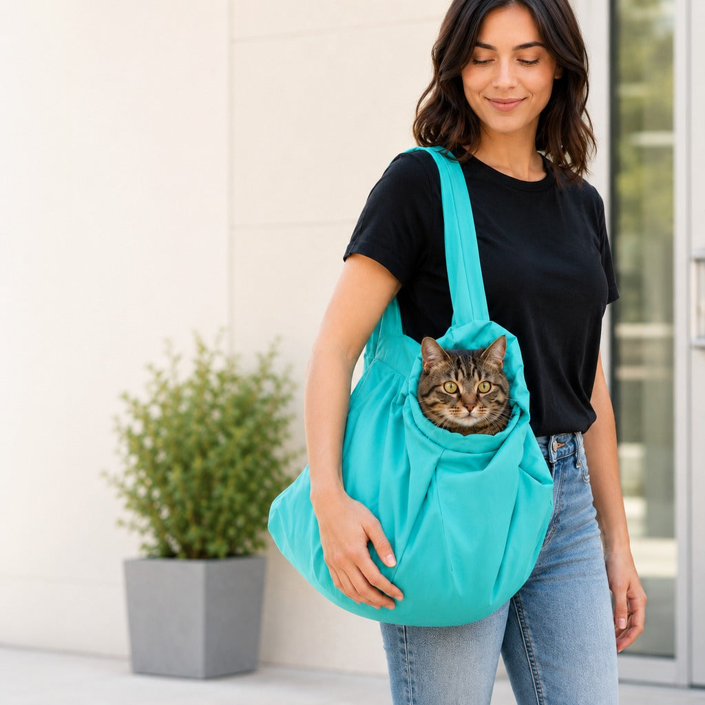 Ortekor Soft Cat Carrier Grooming Bag for Vet Visits &Nail Trims - Helps Reduce Scratching During Routine Care