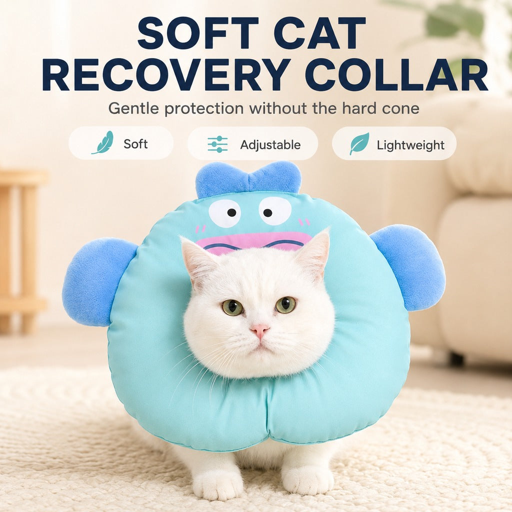 Ortekor Soft Cat Recovery Collar for Eating & Sleeping - Adjustable Cone Alternative