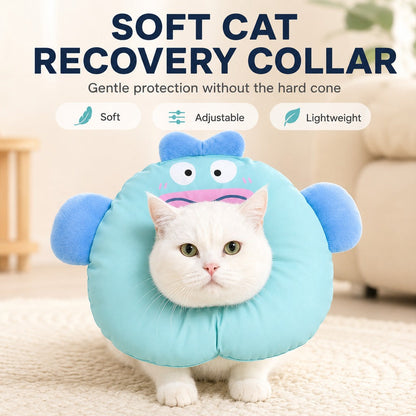 Ortekor Soft Cat Recovery Collar for Eating & Sleeping - Adjustable Cone Alternative