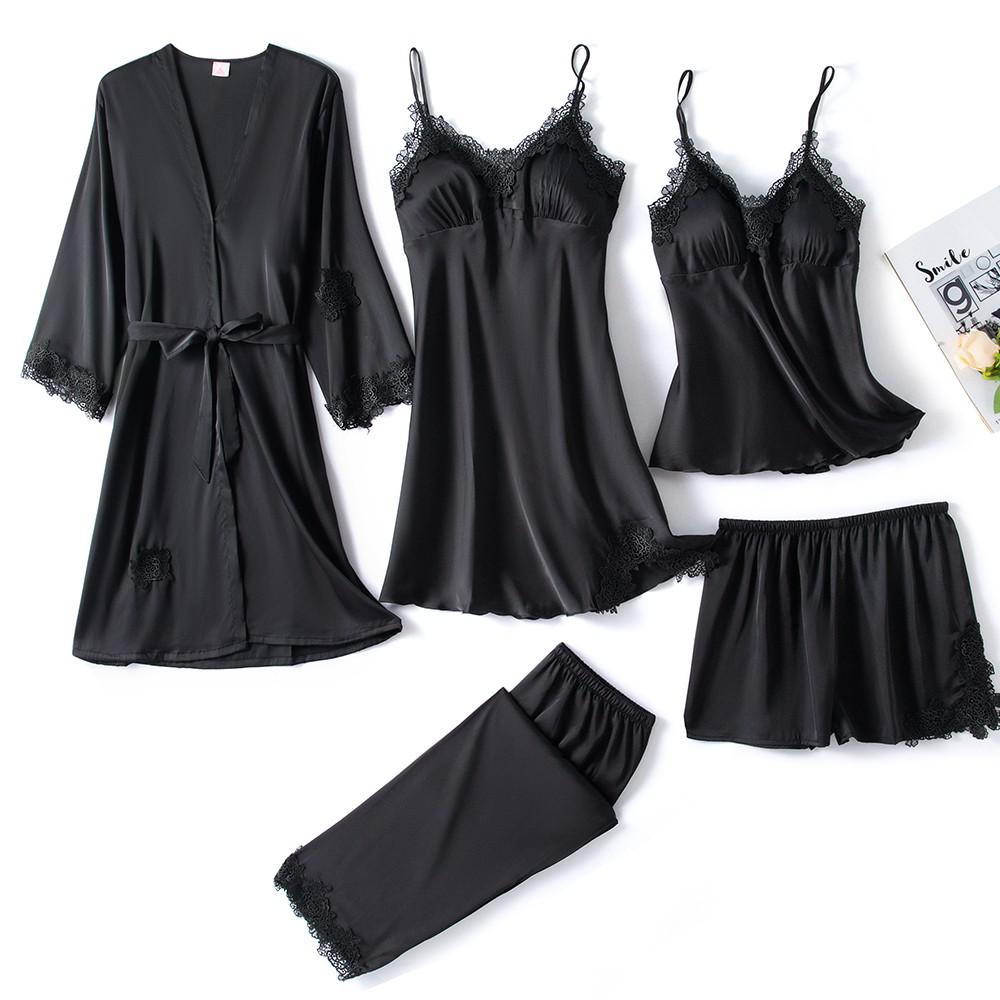 Conjunto de pijama de satén elegante | Ropa de dormir de lujo con tirantes ajustables para mujer
