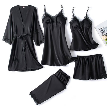 Conjunto de pijama de satén elegante | Ropa de dormir de lujo con tirantes ajustables para mujer