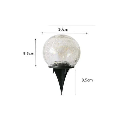 Outdoor Solar Stake Light Decorative Textured Glass Globe Orb Lamp for Garden Patio Pathway Yard Decoration Dusk to Dawn Sensor Weatherproof