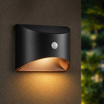 Motion-Sensing Solar Security Light for Fence, Garden & Porch – Stainless Steel Outdoor Wall Sconce with PIR Sensor & IP65 Weather