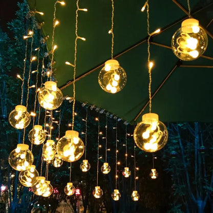 Outdoor Solar LED Decorative String Lights 10 ft Weatherproof Hanging Bulbs for Patio Garden Pergola Backyard Deck