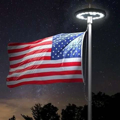Solar Flagpole Light 700 Lumen 26 LED Automatic Dusk Sensor Weatherproof for Outdoor Flags Patriotic American Flag Pole