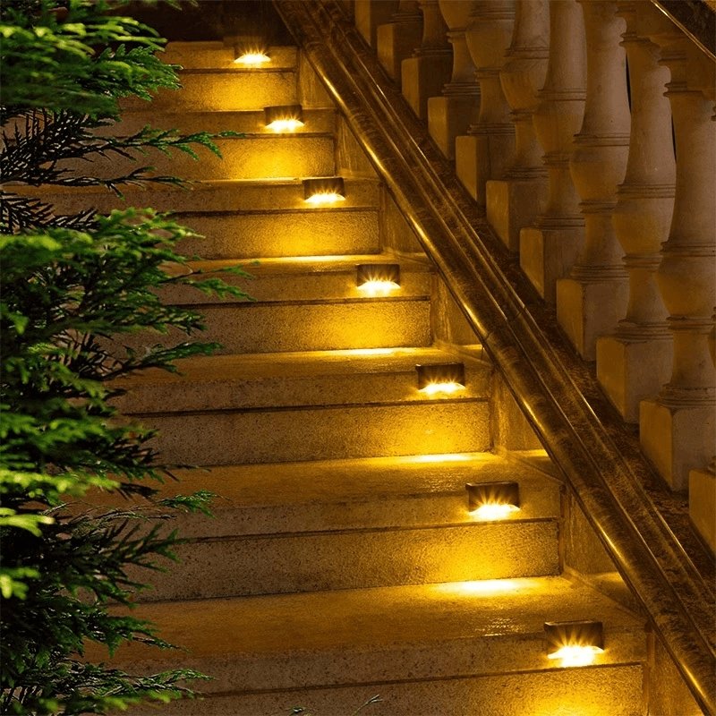 LED Step Light Solar Powered Waterproof 2-Inch ABS Housing for Deck Pathway Garden Stairs Night Safety Outdoor Lighting