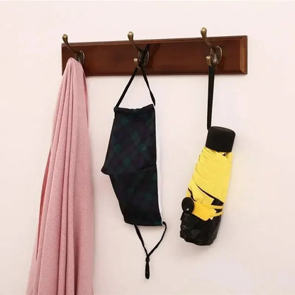 Perchero de pared de madera maciza para entrada, organizador para chaquetas, bufandas y bolsos con acabado de veta natural, opciones de 3, 4 y 5 ganchos, ideal para apartamentos y recibidores