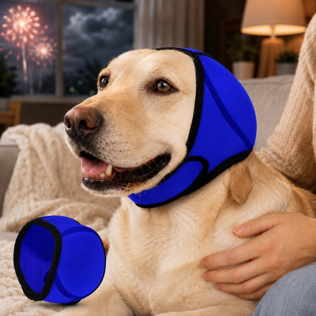 Ortekor Dog Ear Cover for Swimming, Bath Time & Loud Noise Comfort - Soft Calming Ear Muff to Help Keep Water & Debris Out