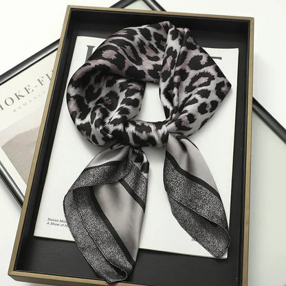 Plaid Silk Square Scarf 27.5 in Women's Neck Wrap Hair Band Accessory Spring Summer Multi-Wear Lightweight Fashion Kerchief