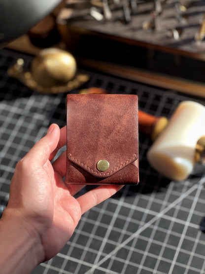 Bifold Leather Wallet with Integrated Pen Holder for Cards & Cash Storage