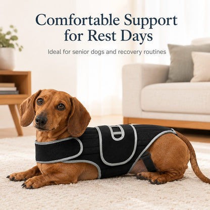 Ortekor SpineGuard Dog Back Support Vest for Dachshunds & Corgis - Adjustable Spinal Support Brace for Senior Dogs, Recovery Days & Gentle Walks