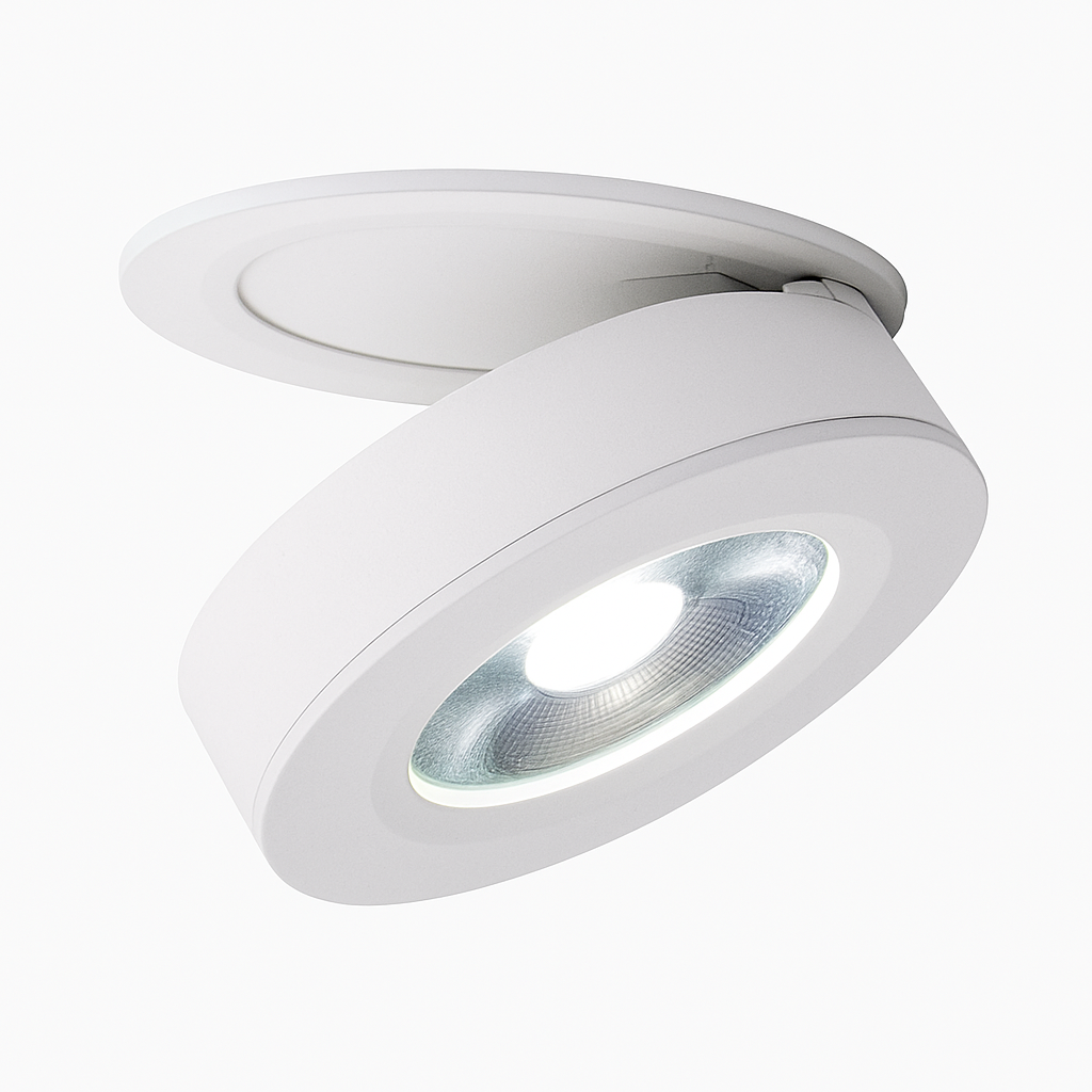 Adjustable Recessed LED Spotlight – Round Aluminum Downlight for Ceilings, Dimmable Accent Lighting for Kitchen, Living Room, Hallway &