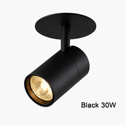 Directional Recessed LED Tube Ceiling Light Spotlight for Kitchen Living Room Bedroom Modern Black White Downlight Fixture 7W 10W 20W 30W