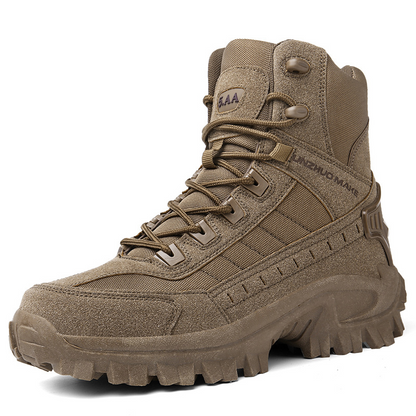 Men's All-Season Tactical Work Boots Waterproof Suede Ankle Support Non-Slip Hiking Boots for Outdoor Work Camping Hunting