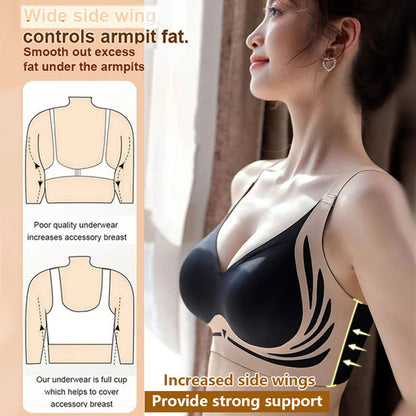 Wireless Lift Bra for Women | Supportive Push-Up Design with Anti-Sag Technology for Everyday Comfort and Cleavage | Adjustable Soft-Cup Und