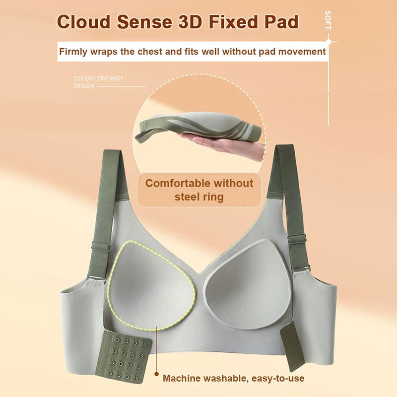 Wireless Lift Bra for Women | Supportive Push-Up Design with Anti-Sag Technology for Everyday Comfort and Cleavage | Adjustable Soft-Cup Und