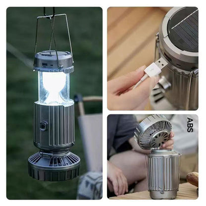Serie Aventura | Ventilador para exteriores con luz solar y diseño portátil | Perfecto para acampar y disfrutar al aire libre