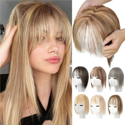 Clip-In Bangs Hairpiece with Side Swept Layers – Instant Fringe Look for Any Occasion | Natural Texture Heat Stylable