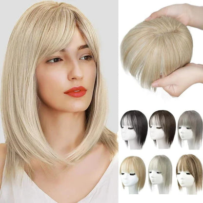 Clip-In Bangs Hairpiece with Side Swept Layers – Instant Fringe Look for Any Occasion | Natural Texture Heat Stylable
