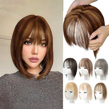 Clip-In Bangs Hairpiece with Side Swept Layers – Instant Fringe Look for Any Occasion | Natural Texture Heat Stylable