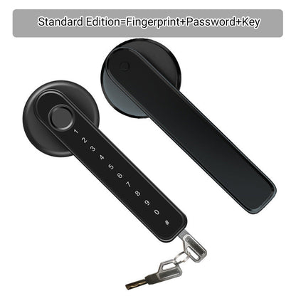Biometric Door Handle Lock with Fingerprint Scanner, App Control & Keypad Entry for Home Security