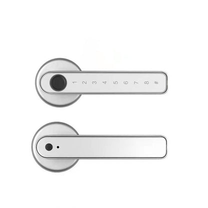Biometric Door Handle Lock with Fingerprint Scanner, App Control & Keypad Entry for Home Security