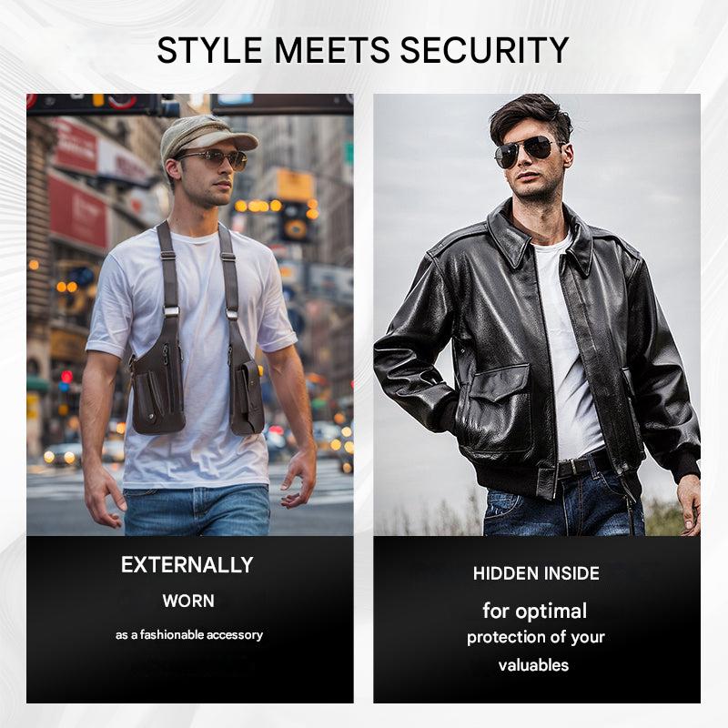 Anti-Theft Crossbody Shoulder Bag for Men – Concealed Sling Pack with Hidden Pockets & Adjustable Strap