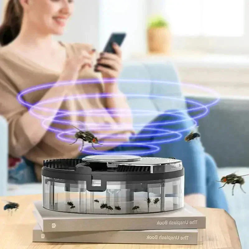 USB Rotating Fly Trap for Kitchen & Home – Whisper-Quiet Chemical-Free Insect Catcher for Dining Rooms Offices Living Spaces