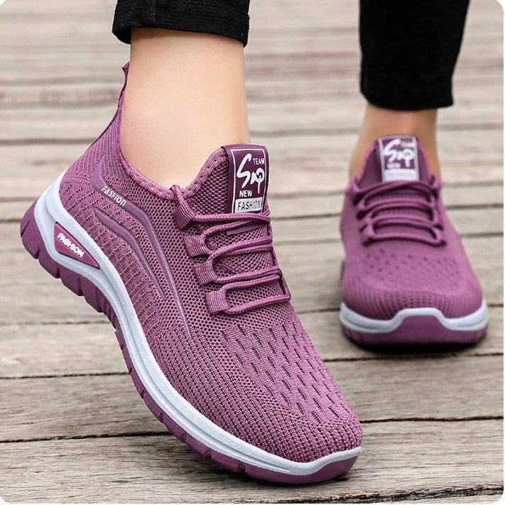 Women's Lightweight Mesh Sneakers – Breathable Slip-On Walking Shoes with Shock-Absorbing Sole for All-Day Comfort & Support