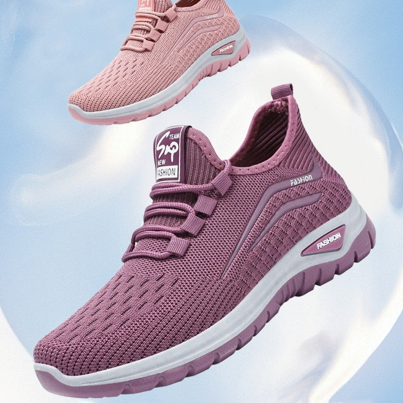 Women's Lightweight Mesh Sneakers – Breathable Slip-On Walking Shoes with Shock-Absorbing Sole for All-Day Comfort & Support