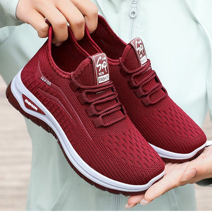Women's Lightweight Mesh Sneakers – Breathable Slip-On Walking Shoes with Shock-Absorbing Sole for All-Day Comfort & Support