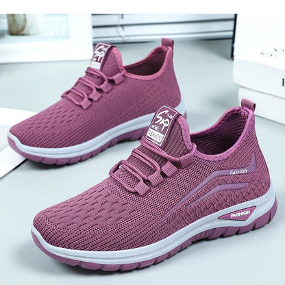 Women's Lightweight Mesh Sneakers – Breathable Slip-On Walking Shoes with Shock-Absorbing Sole for All-Day Comfort & Support
