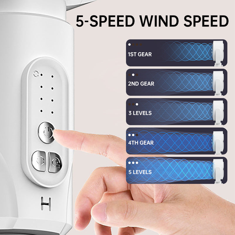 Whisper-Quiet Pedestal Fan with Remote Control USB-Powered 5-Speed Oscillating Tower Fan for Bedroom Office Living Room Adjustable Height Na
