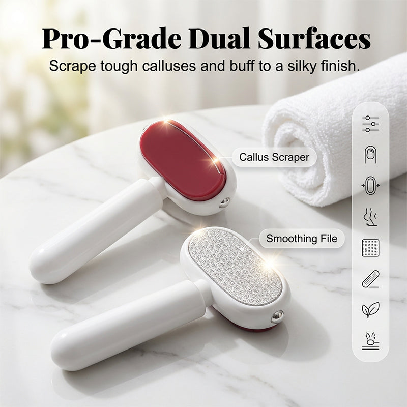 Dual-Sided Foot Callus Remover with Stainless Steel Blade for Cracked Heels, Dead Skin & Rough Feet – Ergonomic Handle Pedicure Tool