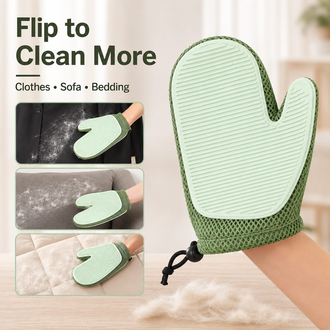 Ortekor Spray Pet Grooming Glove for Cats & Dogs - No-Bath Deshedding, Gentle Massage & Sofa Hair Cleanup