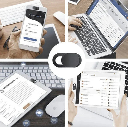 Webcam Privacy Covers Ultra-Thin Sliding Lens Blockers for Laptops Phones Tablets Computers Desktop Security Shield 6-Pack Black White