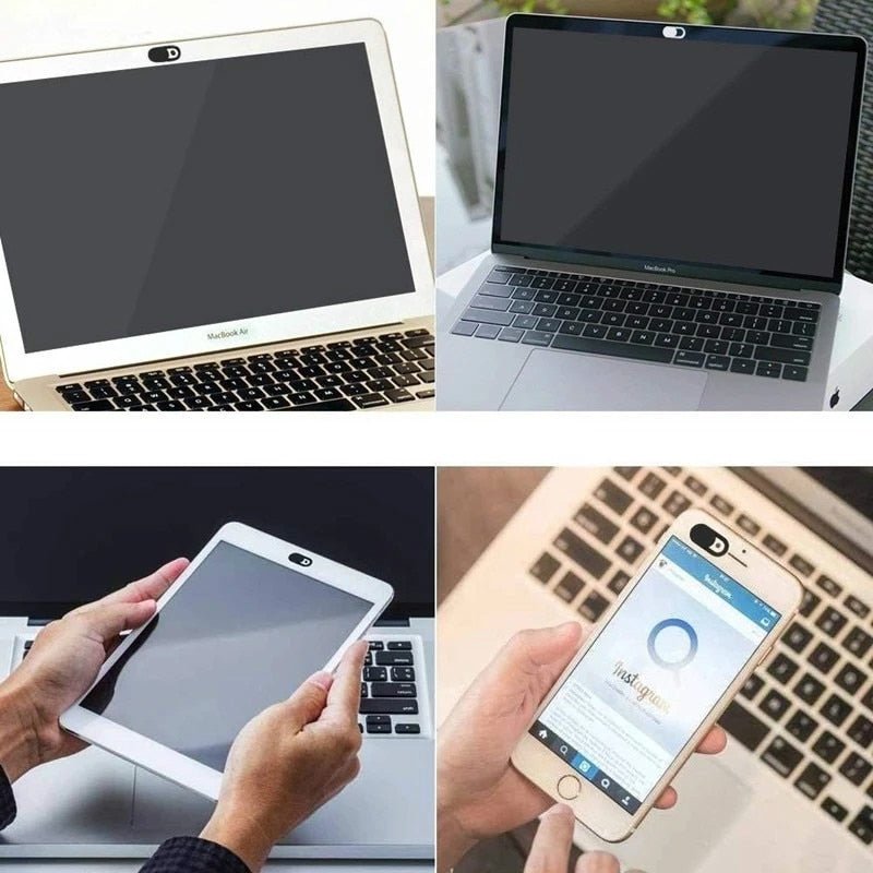 Webcam Privacy Covers Ultra-Thin Sliding Lens Blockers for Laptops Phones Tablets Computers Desktop Security Shield 6-Pack Black White