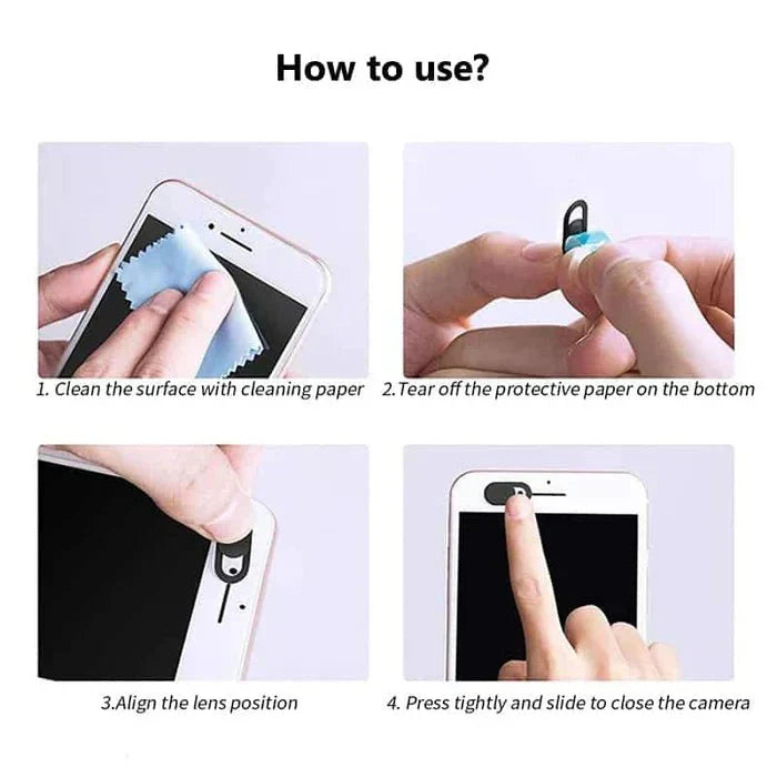 Webcam Privacy Covers Ultra-Thin Sliding Lens Blockers for Laptops Phones Tablets Computers Desktop Security Shield 6-Pack Black White