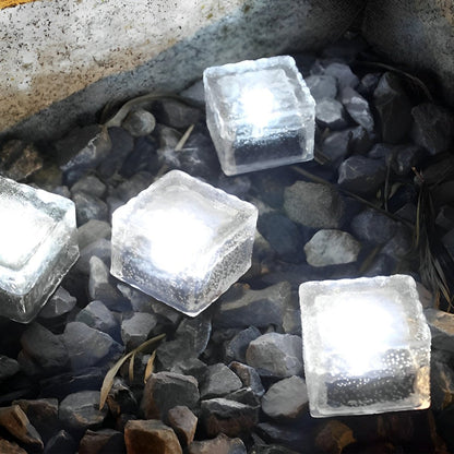 Solar Pathway Lights Crystal Cube Design for Gardens & Walkways Weatherproof Color-Changing LED Yard Illumination