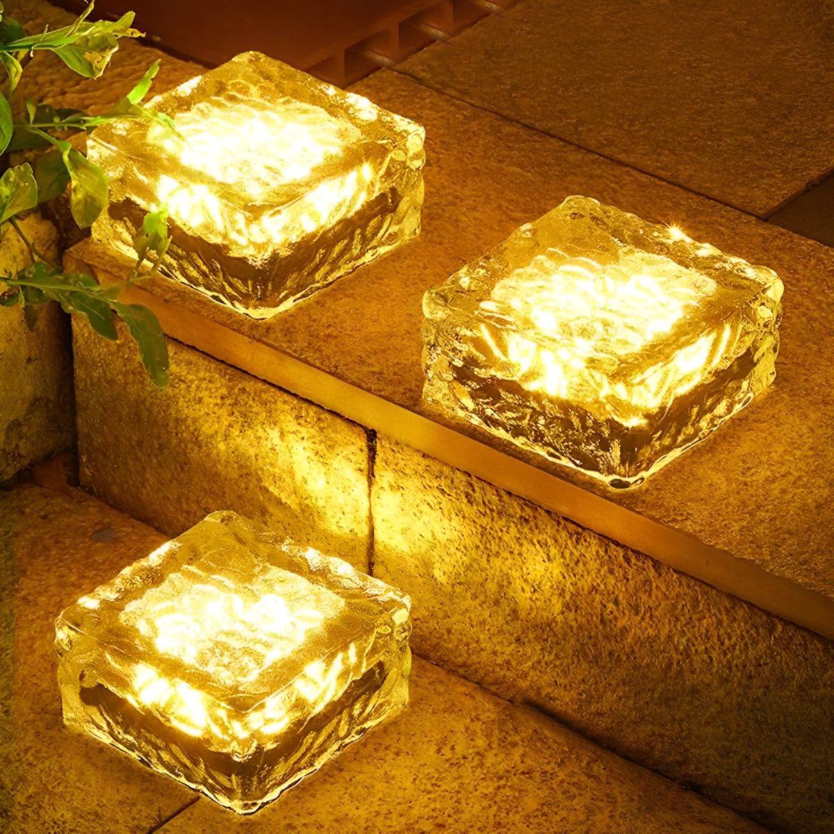 Solar Pathway Lights Crystal Cube Design for Gardens & Walkways Weatherproof Color-Changing LED Yard Illumination