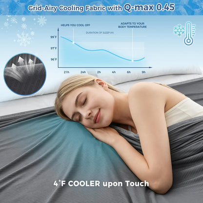 Chill Comfort | Manta refrescante transpirable con diseño de doble cara | Manta ligera para personas calurosas y sudores nocturnos