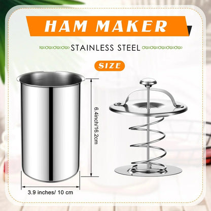 Meat Press Mold and Cooker with Kitchen Thermometer in Stainless Steel