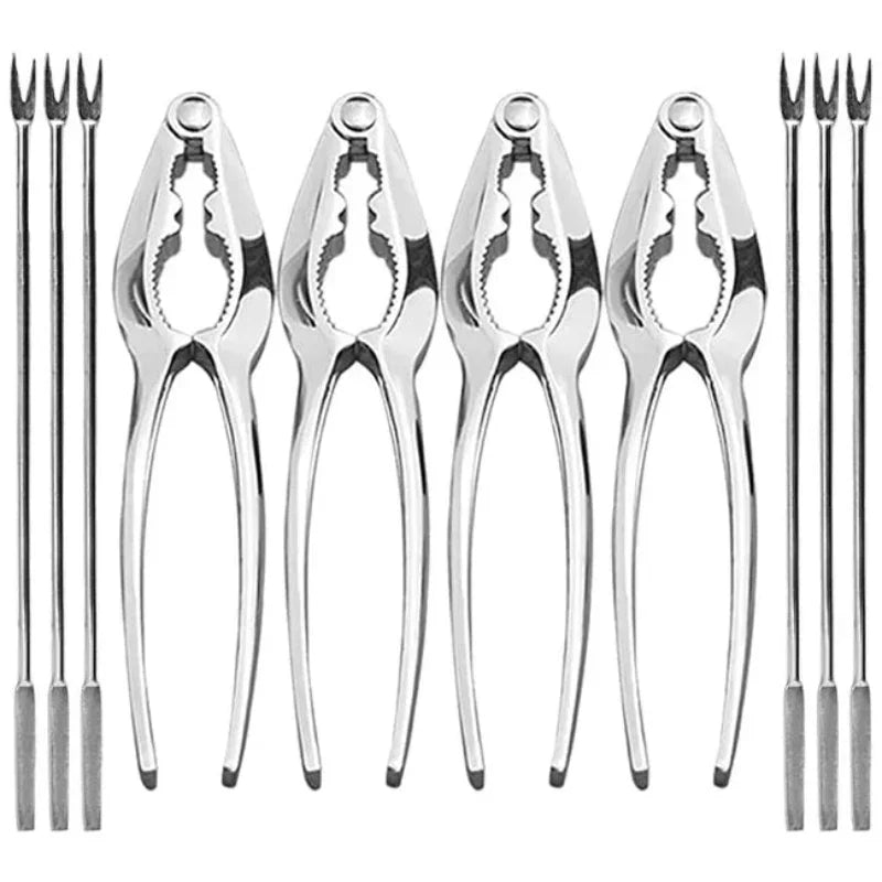 Seafood Tool Kit - Stainless Steel Crab Crackers and Lobster Forks
