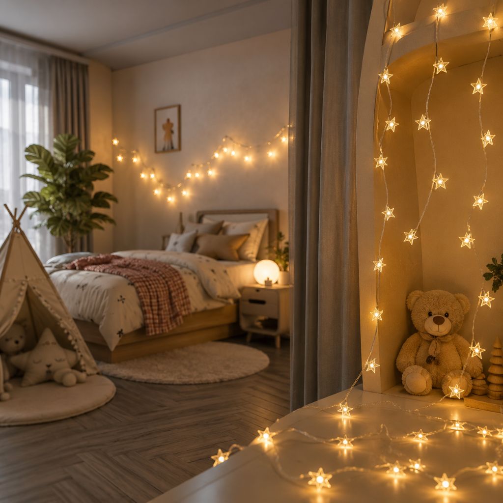 Battery Powered String Lights for Kids Room Warm White Glow Decorative LED Strand Light Bedroom Playroom Nursery Wall Decor