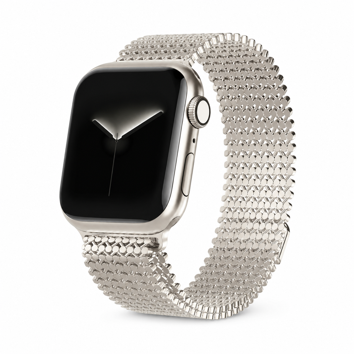 Woven Steel Watch Strap with Magnetic Clasp – Adjustable Metal Band for Apple Watch 38mm–49mm