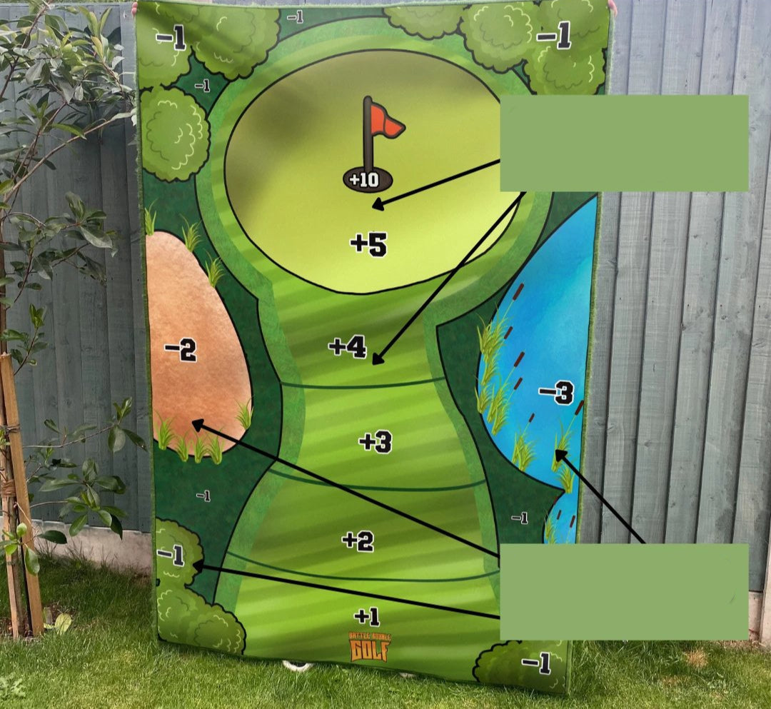 Juego portátil de práctica de golf con pelotas adhesivas para jardín y competición familiar en interiores y exteriores