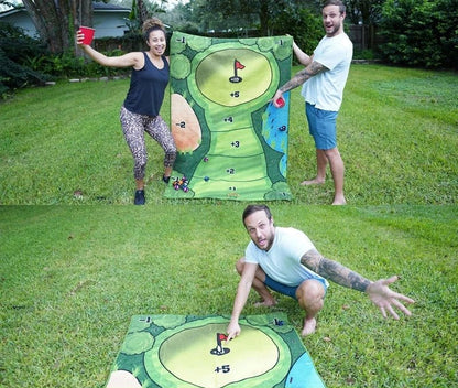 Juego portátil de práctica de golf con pelotas adhesivas para jardín y competición familiar en interiores y exteriores