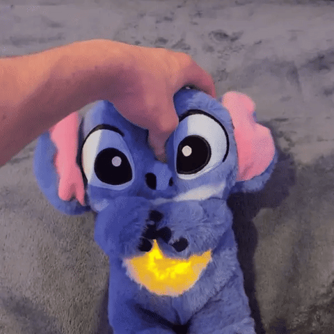 Peluche de Stitch con respiración, barriga luminosa y nana relajante | Compañero reconfortante para todas las edades