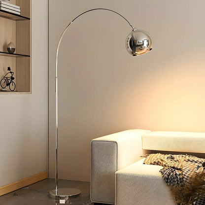 Arc Floor Lamp with Dome Shade Chrome Finish 71 in Tall Adjustable Overhead Reading Light Foot Switch Control for Living Room Home Office So