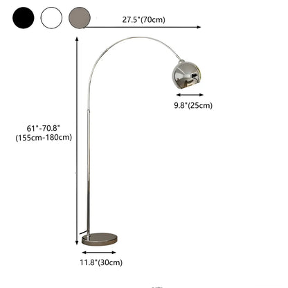 Arc Floor Lamp with Dome Shade Chrome Finish 71 in Tall Adjustable Overhead Reading Light Foot Switch Control for Living Room Home Office So